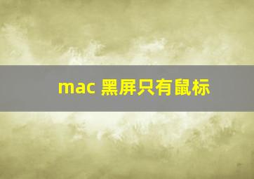 mac 黑屏只有鼠标